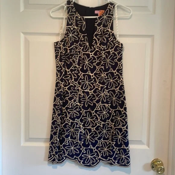 navy and gold lilly dress Fallon Dress